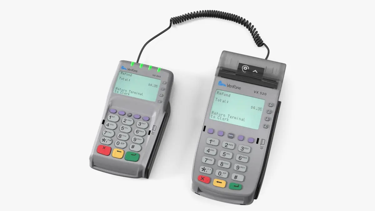 Verifone VX805 Card Reader with Coiled Cable 3D model
