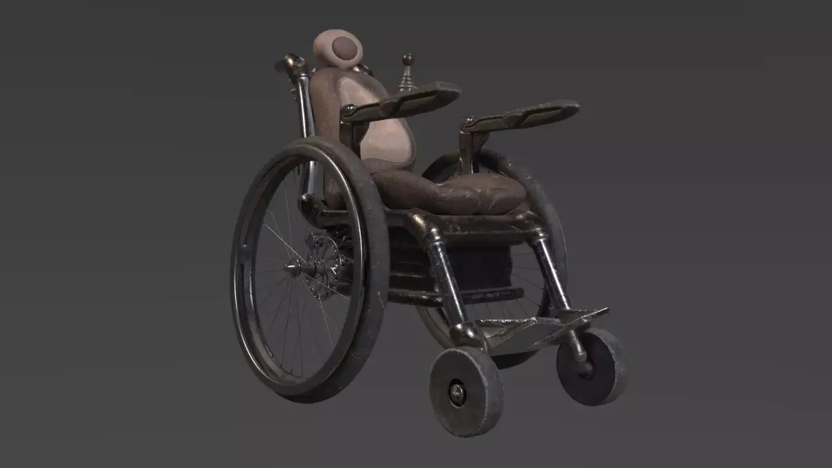 Wheelchair wooden 3D model