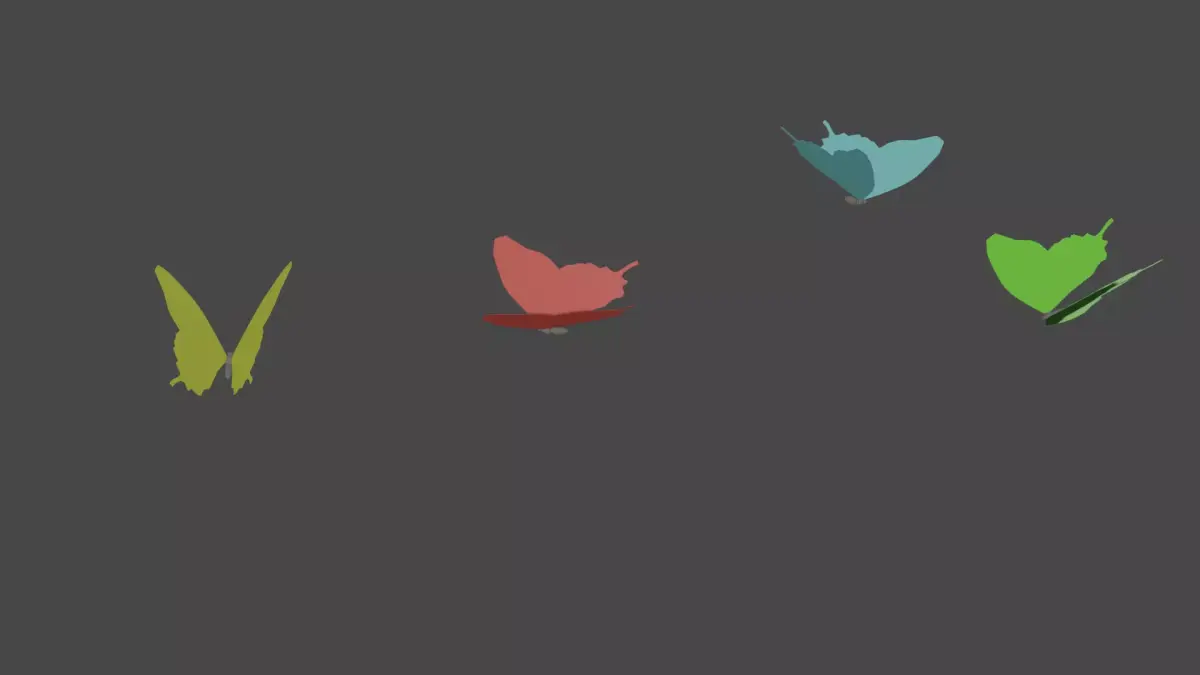 Flying butterflies Low-poly 3D model
