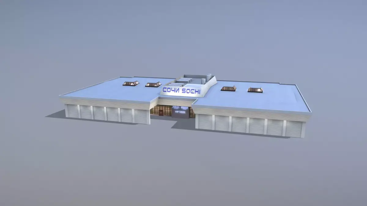 Airport Terminal URSS Terminal New VIP Low-poly 3D model