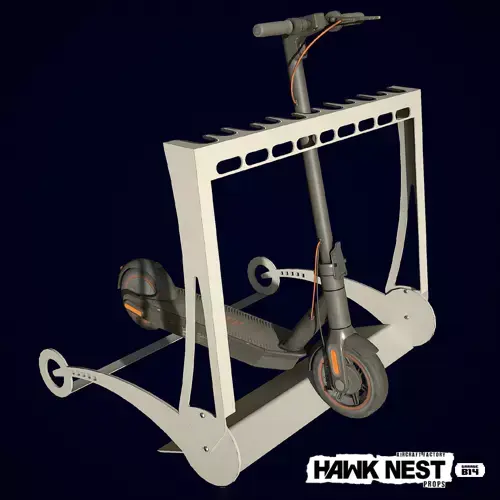 Scooter with Parking Low-poly 3D model