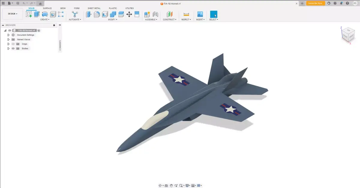 F-18 Hornet 3D print model