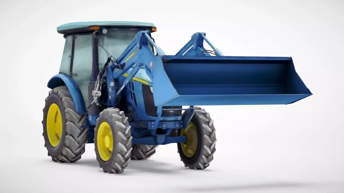 Generic lowpoly tractor Low-poly 3D model