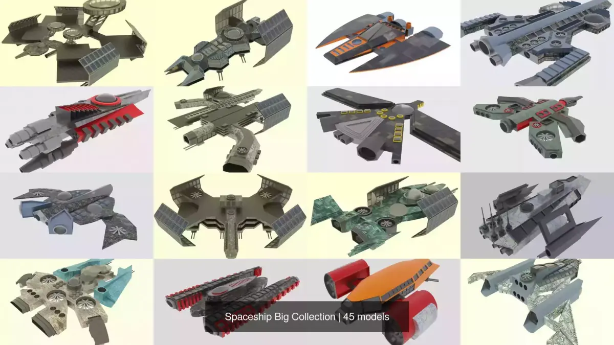 Spaceship Big Collection 3D Model Pack