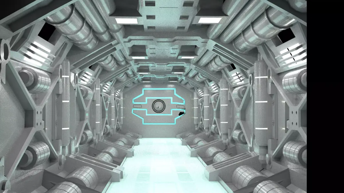 spaceship futuristic corridor 3D model