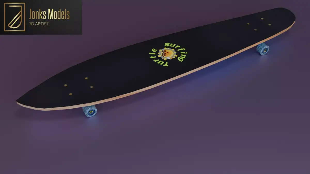 Long Board Low-poly 3D model