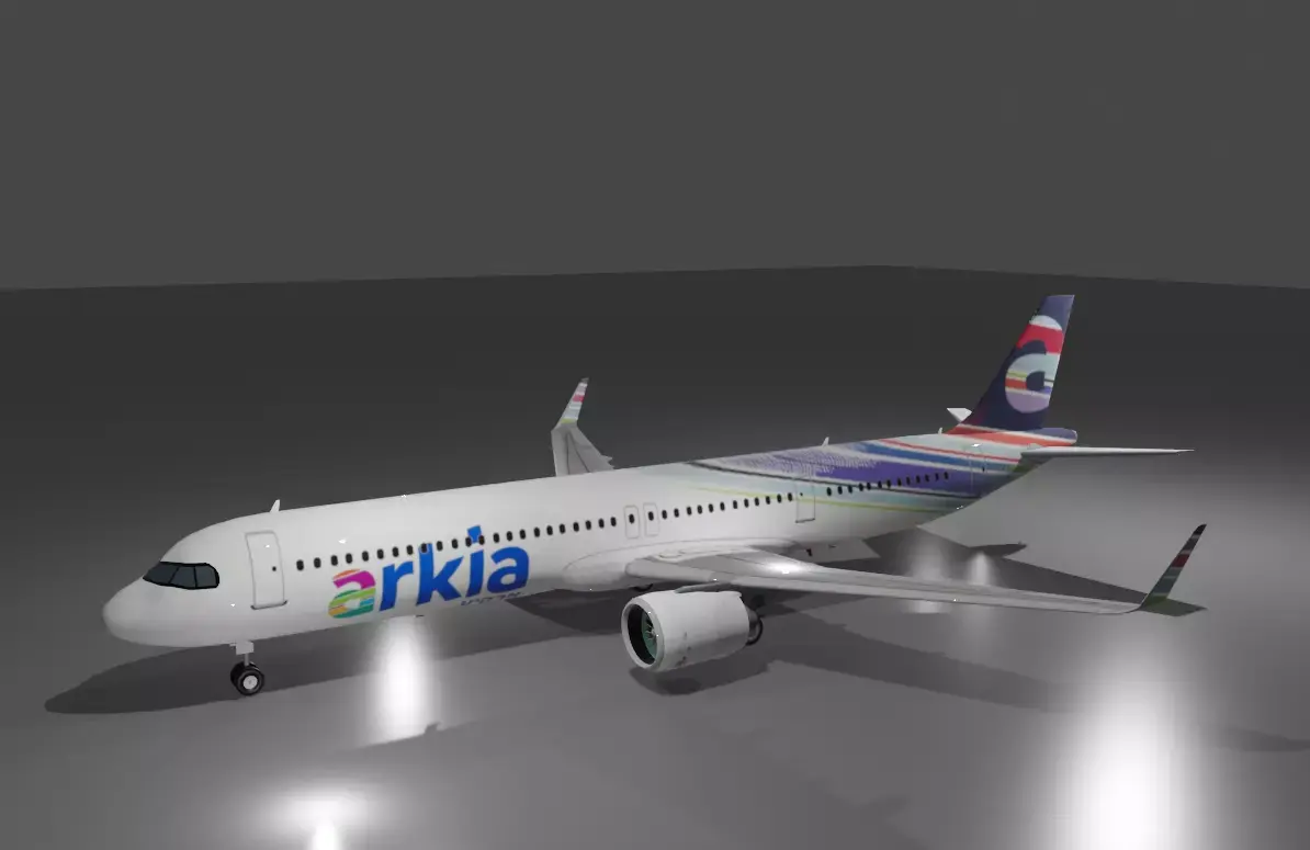 Arkia airlines airbus a321neo LR 3D Model  Low-poly 3D model