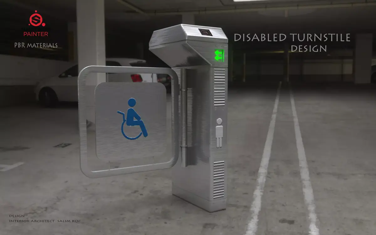 DISABLED  Turnstile 3D model  Low-poly 3D model