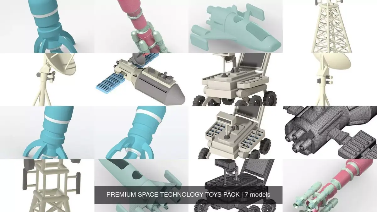PREMIUM SPACE TECHNOLOGY TOYS PACK 3D Model Collection