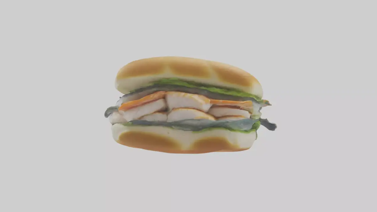 Fish fillet sandwich model Low-poly 3D model