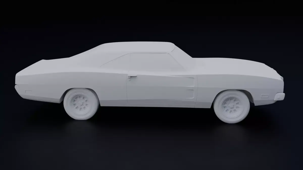 Dodge Charger RT 1969 STL High Detail Realistic Car Model 3D print model