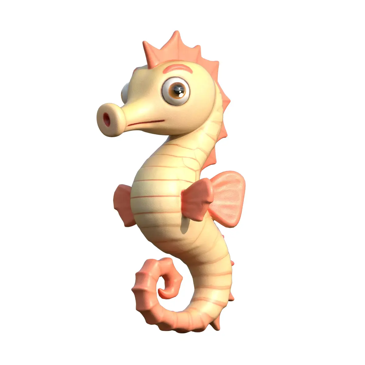 Cartoon Seahorse Low-poly 3D model purchase