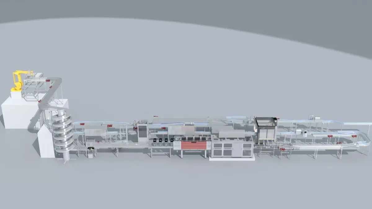 Milk Packaging - Palletizing Equipment Production Line 3D model