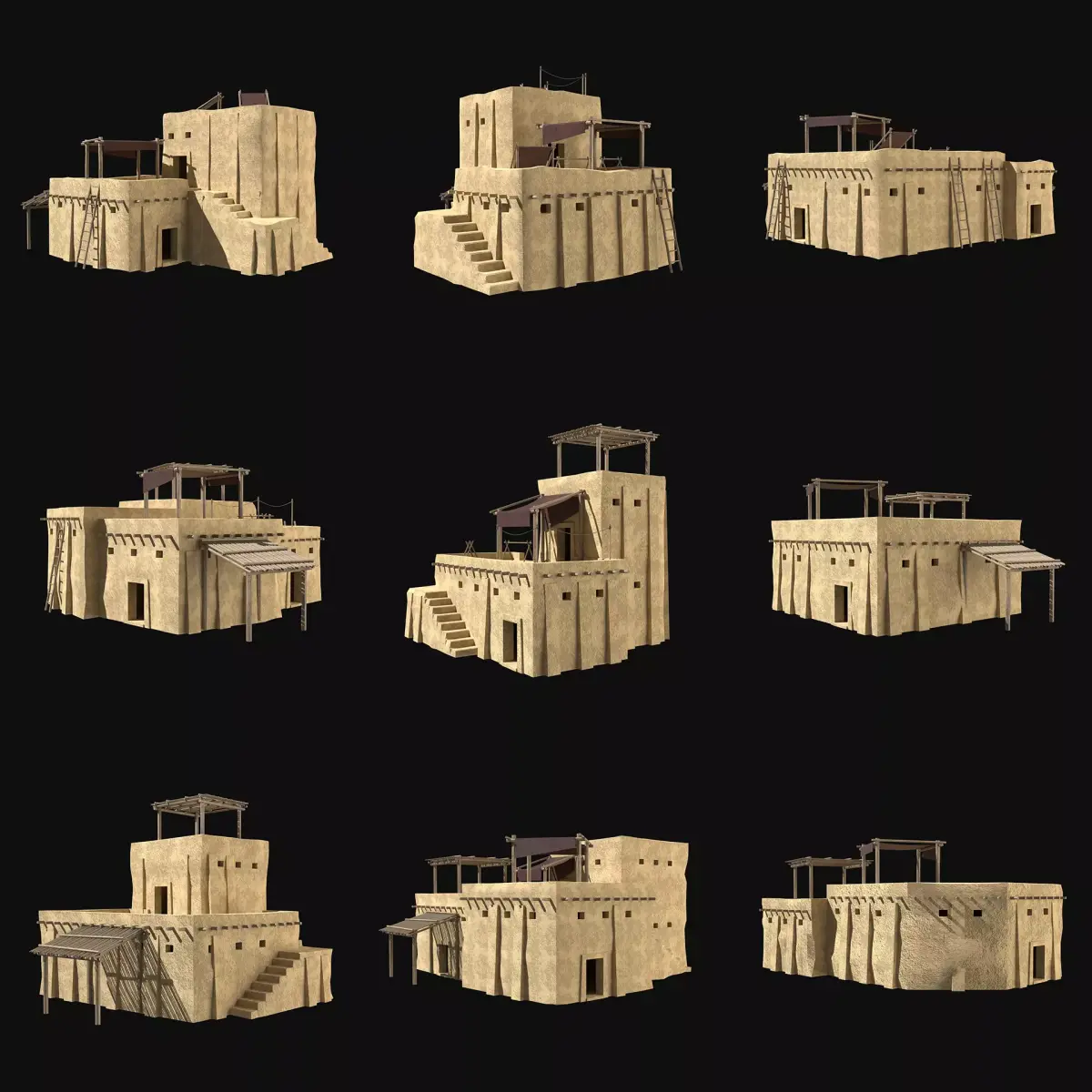 ARAB DESERT ANCIENT EGYPT TURKEY SUMER BABYLON HOUSE COLLECTION Low-poly 3D model