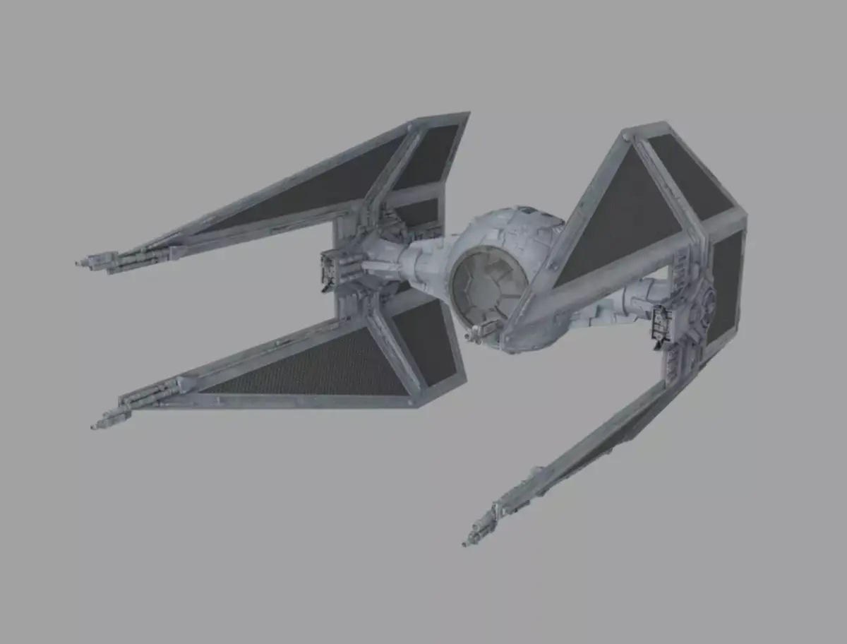 interceptor star wars tie fighter 3D model
