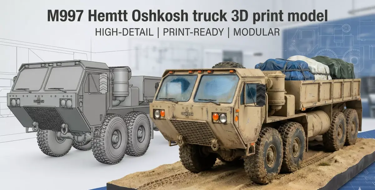 M997 Hemtt Oshkosh truck 3D print model