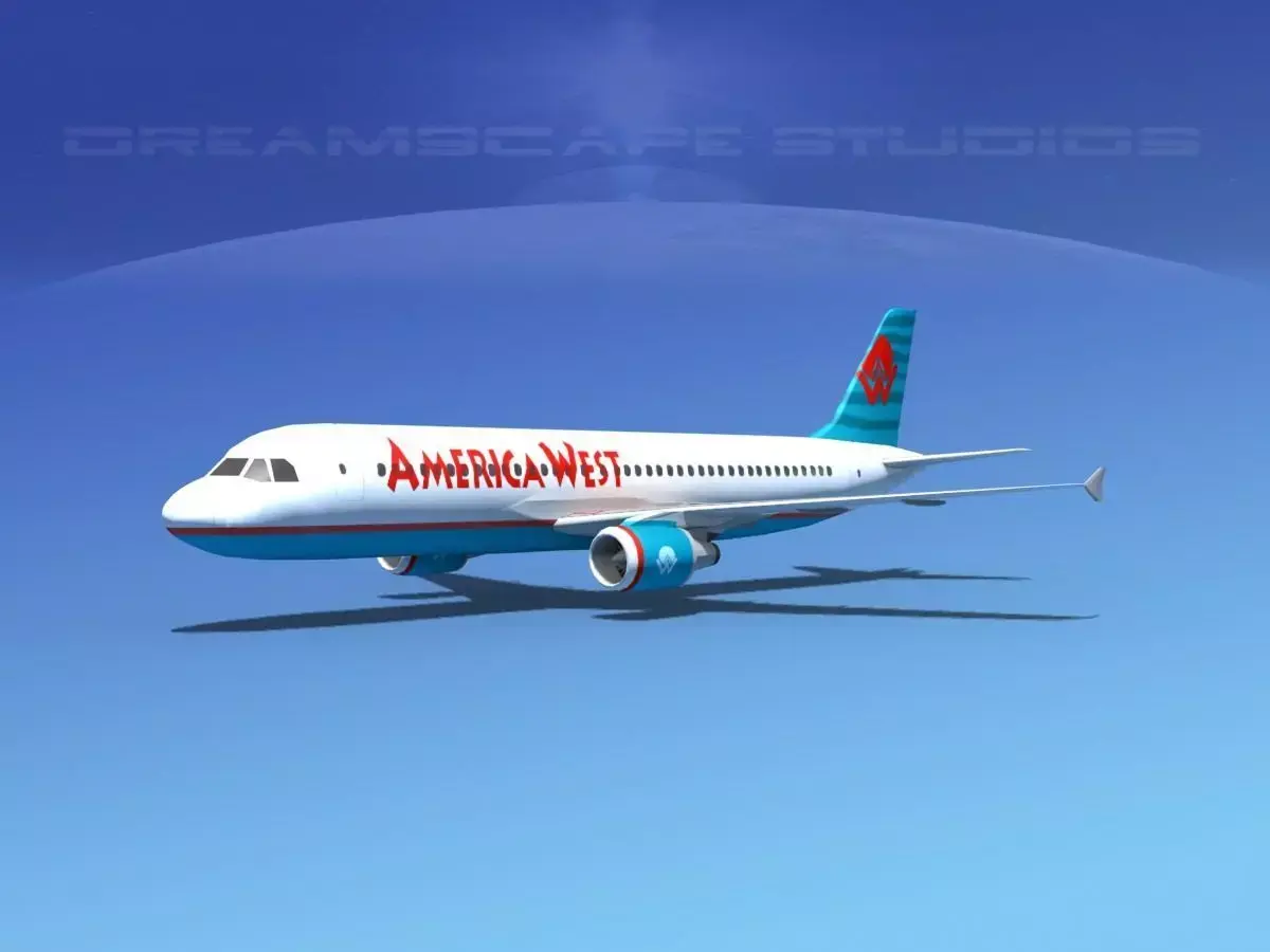 Airbus A320 LP America West Low-poly 3D model