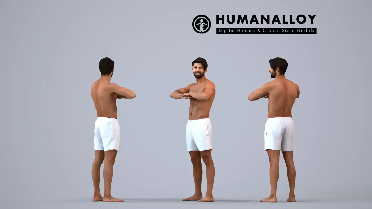 00403Simon013 - Adult Middle Eastern man exercising outdoors in 3D model