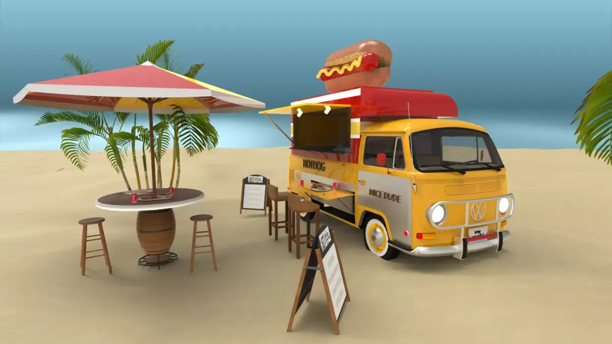 Mobile hotdog cafe 3D model