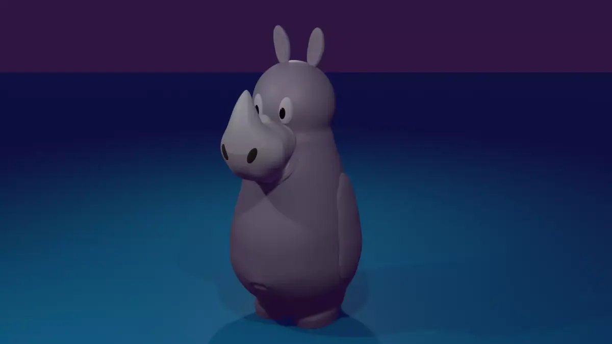 Cartoon rhinoceros Low-poly 3D model