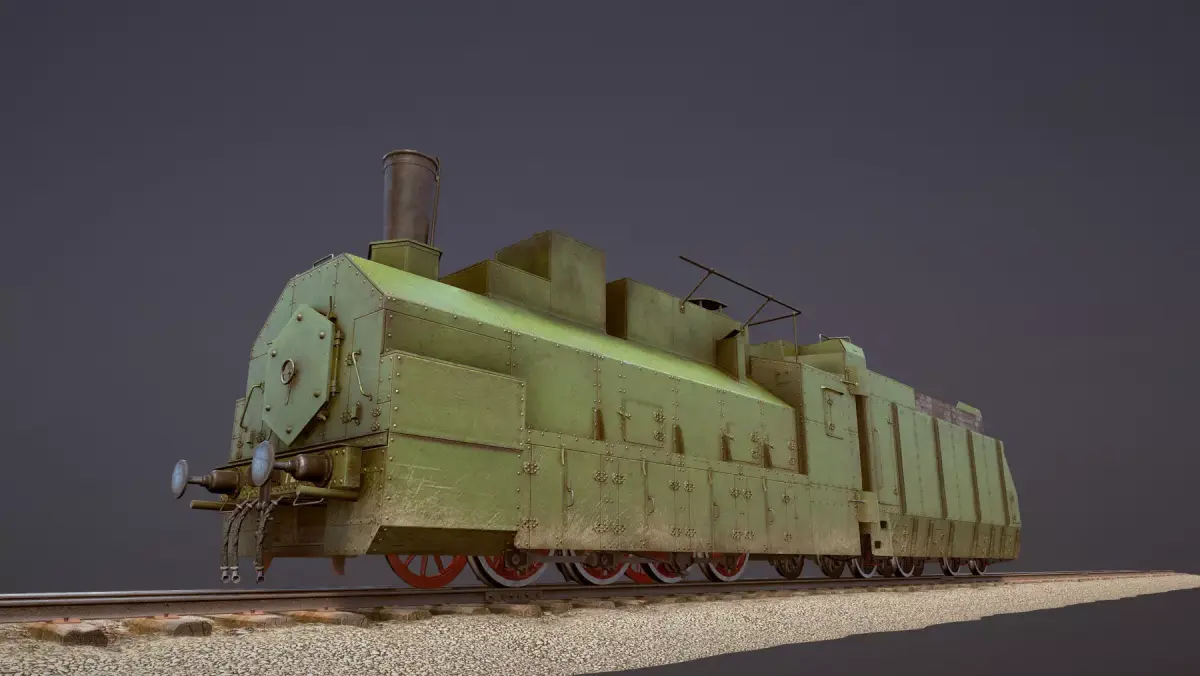 Armored Train PR-35 Locomotive Low-poly 3D model