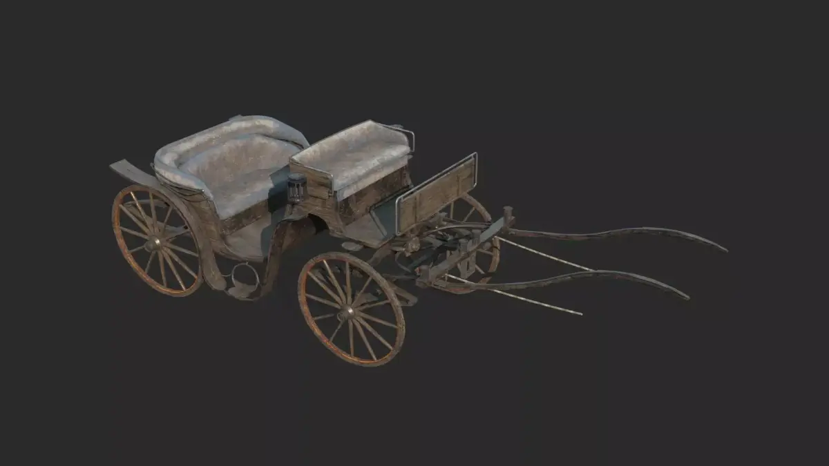 around the 17th century horse-drawn carriages 3D model