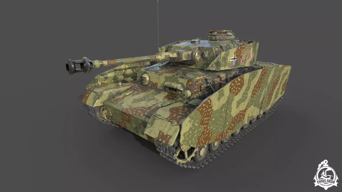Panzer IV H medium tank Low-poly 3D model