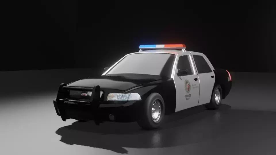 police car  Free low-poly 3D model