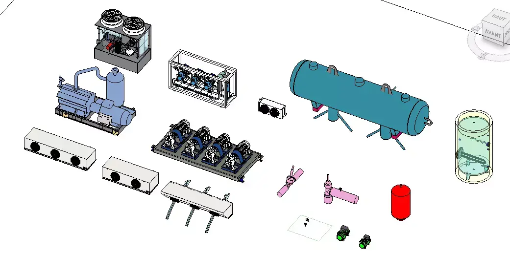 Equipements for refrigeration plant 3D model