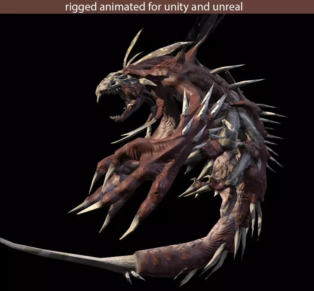 Flying carnivorous beetle Low-poly 3D model