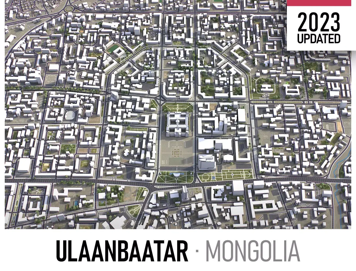 Ulaanbaatar Low-poly 3D model