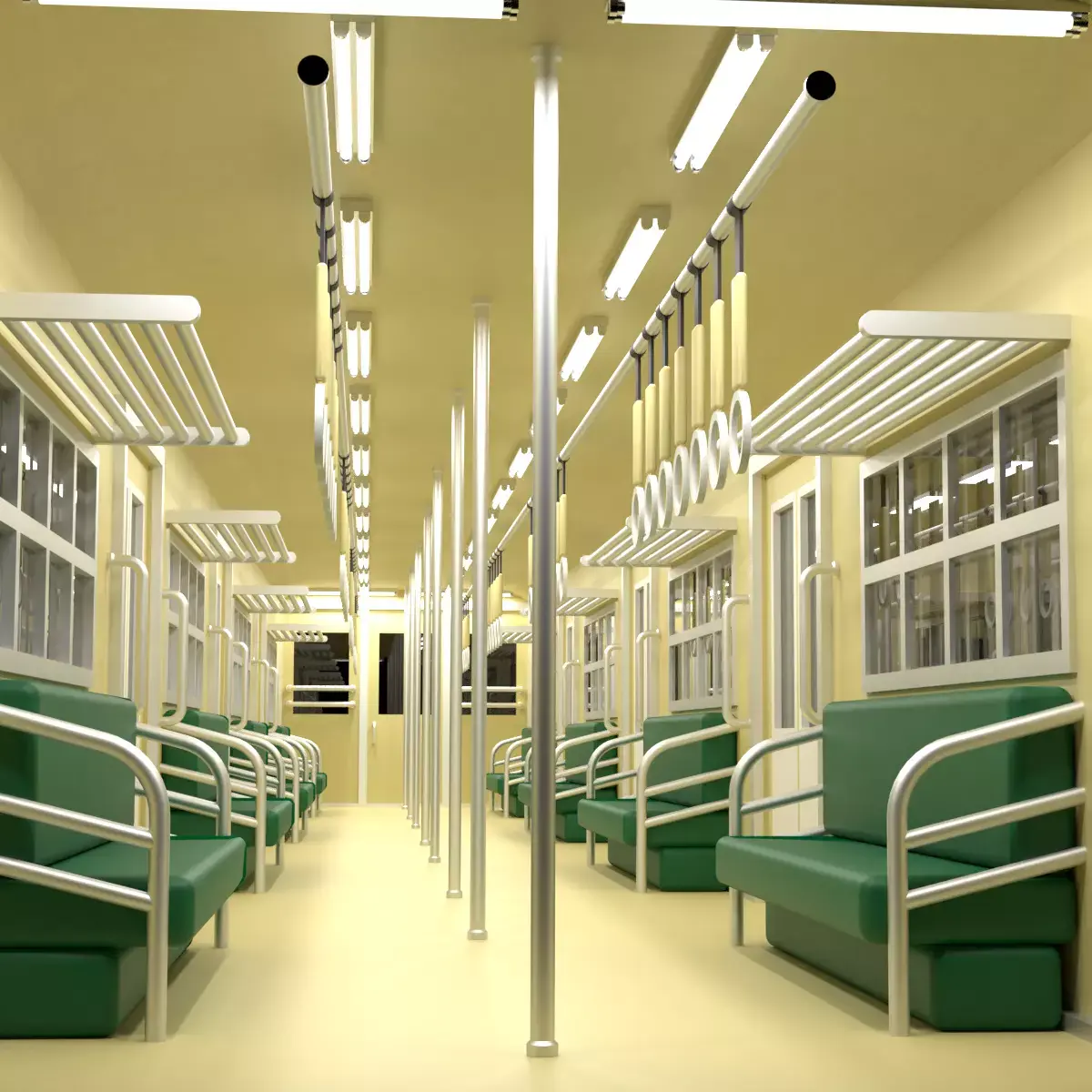 Cartoon Subway Metro Interior 3D model