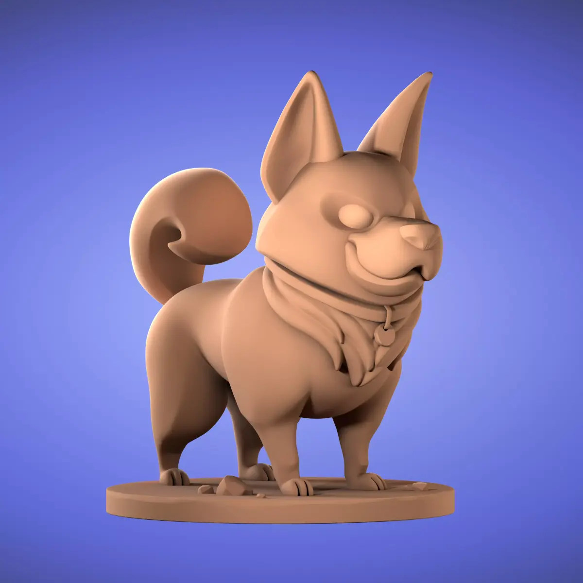 Dog Corgi High-poly and Low-poly 3D Model 3D model