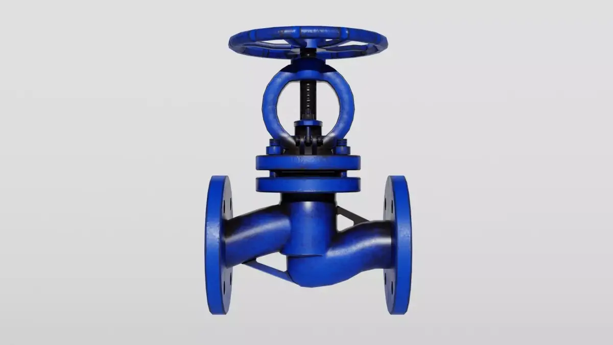 Valve flanged gate Low-poly 3D model