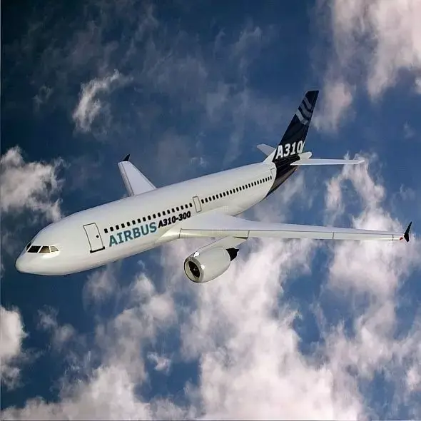 Airbus A310-300 lowpoly commercial airplane  Low-poly 3D model