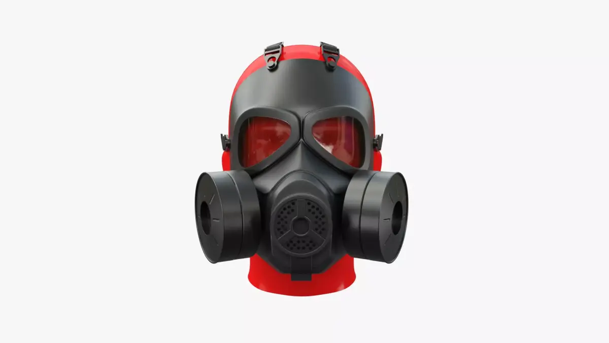 Military Gas Mask PBR Low-poly 3D model