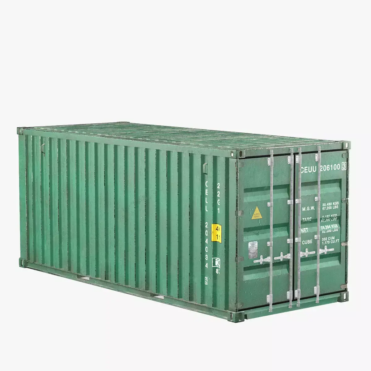 Container 20ft Green 3D model
