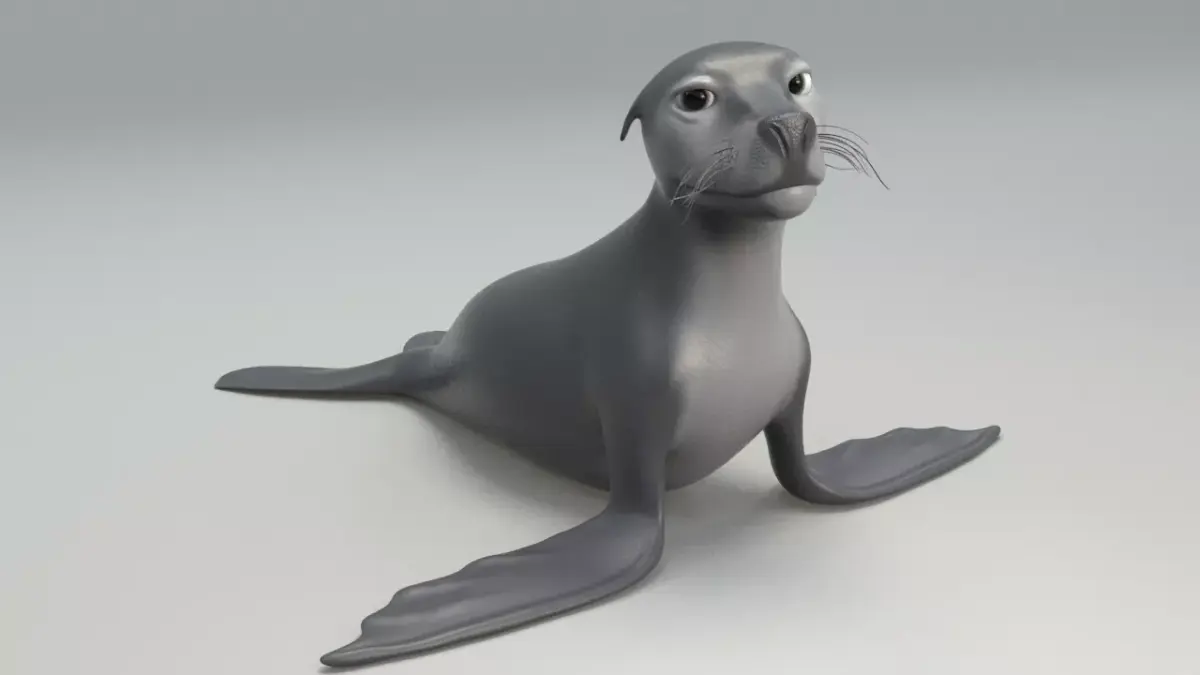 cartoon sea lion Low-poly 3D model