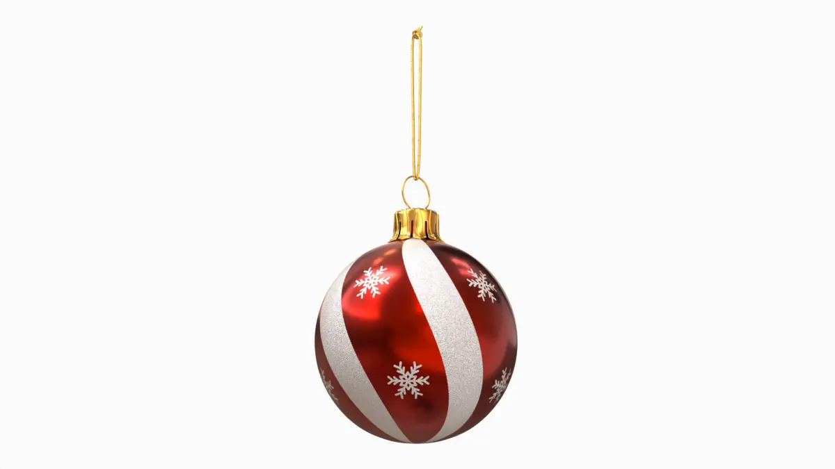 Red Christmas Ornament Snowflake Design &amp;ndash; Christmas Decoration 3D model