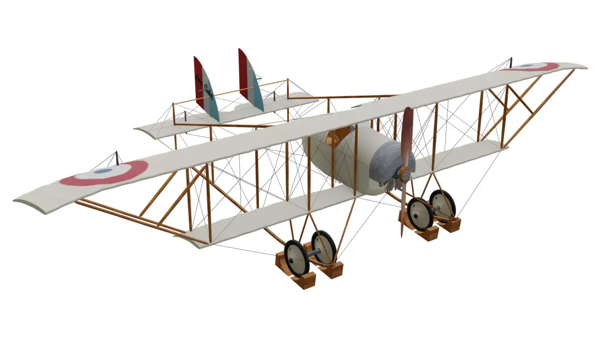Biplane Caudron G3 Low-poly 3D model