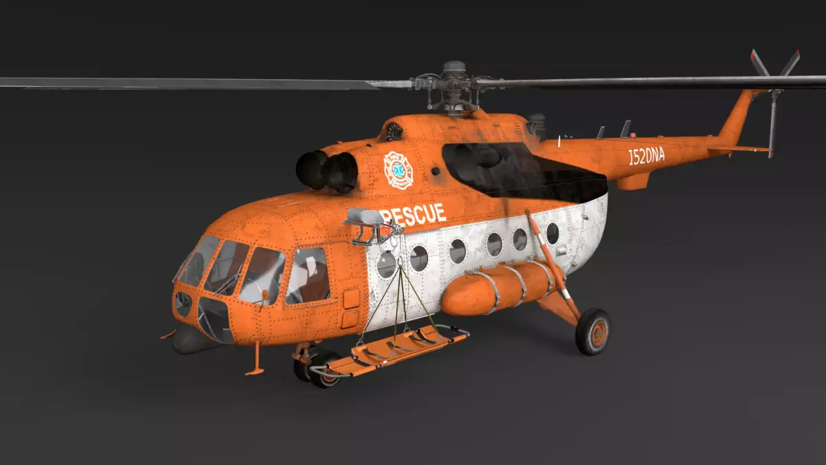 Rescue helicopter Low-poly 3D model purchase