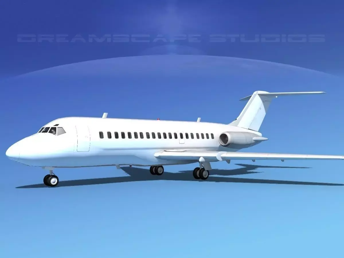 Douglas DC-9-20 Unmarked 2 3D model