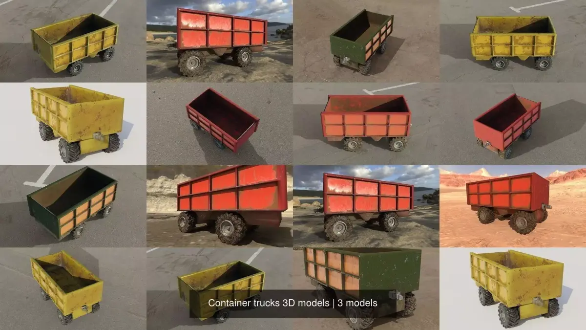Container trucks 3D models 3D Model Pack