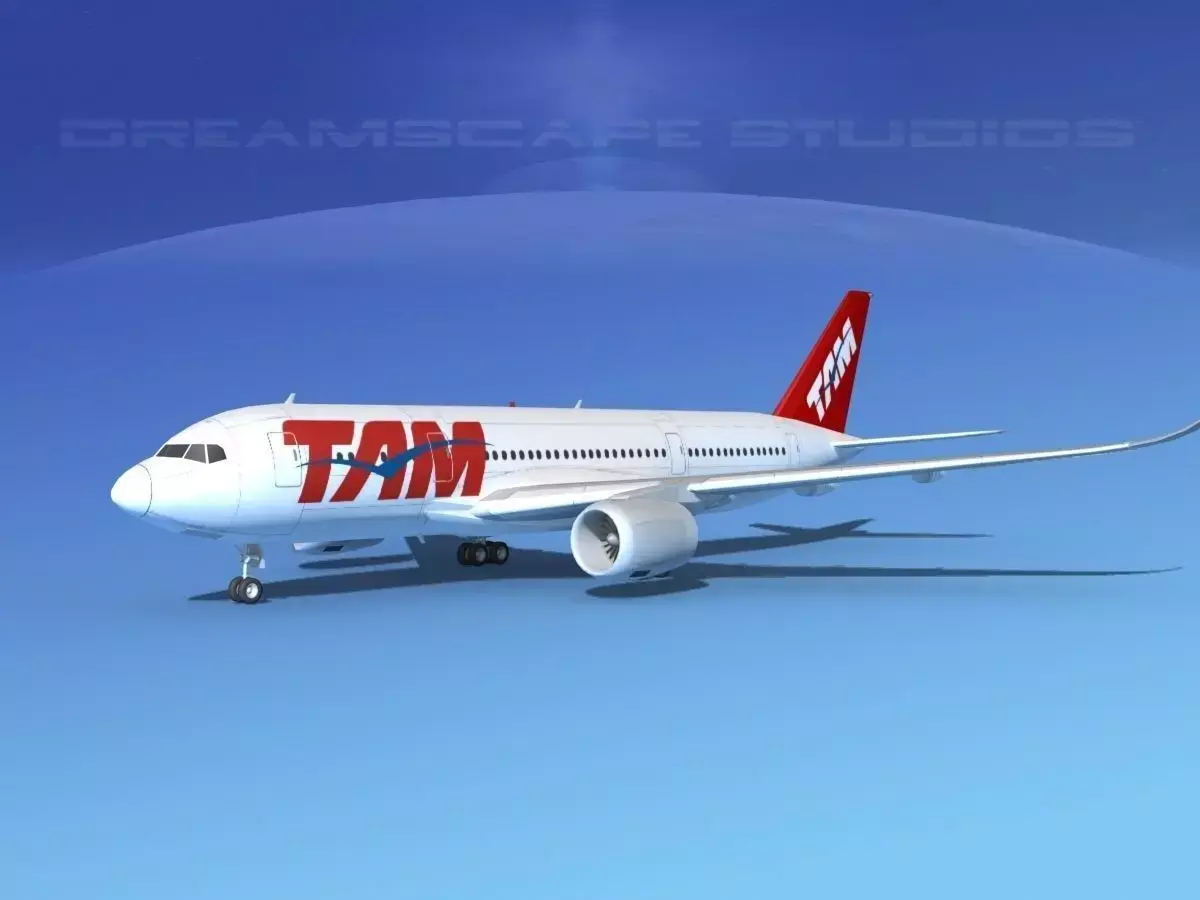 Airbus A350-800 TAM 3D model