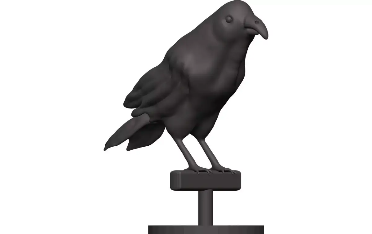 Finch crow statue 3D model