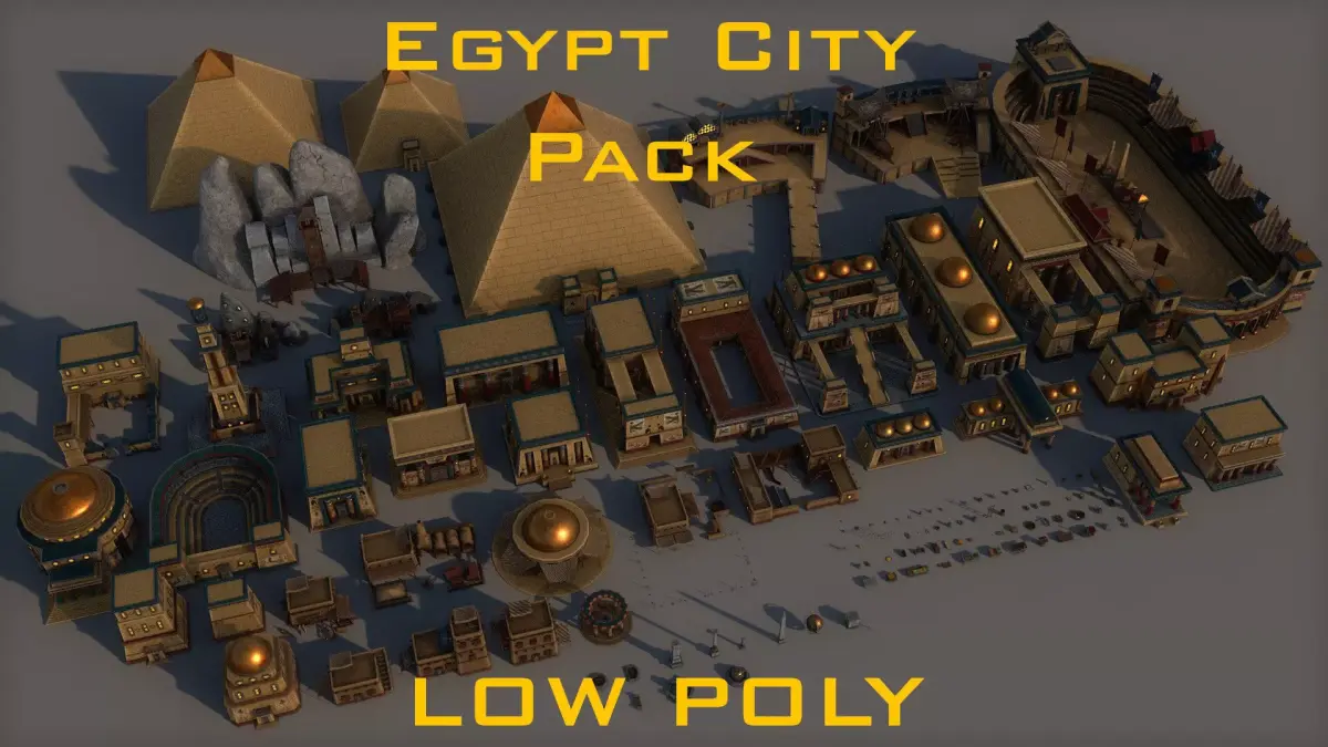 Ancient Egyptian City Pack Low-poly 3D model