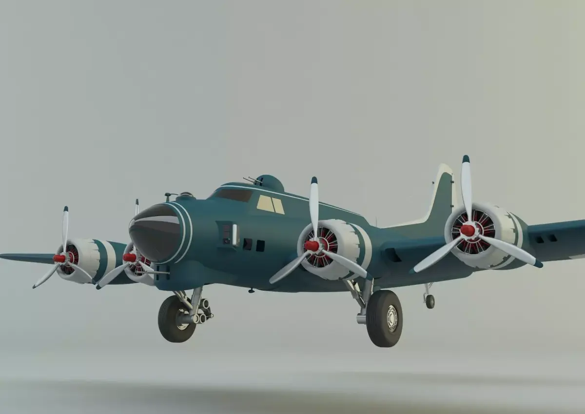 Boeing B-17 historic fighter jet 3D model