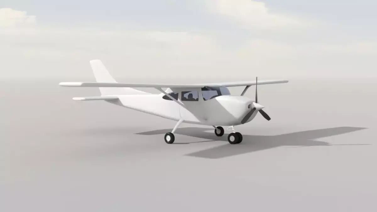 Cessna 182 video game model Rigged Animated PBR Substance sbsar 3D model