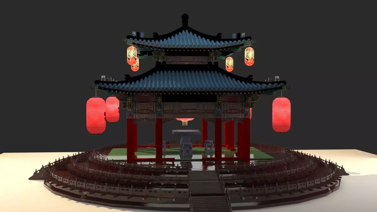 Chinese pavilion 3D model purchase