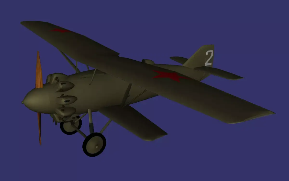 Tupolev I-4 Low-poly 3D model